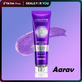 Aarav Lysozyme Purple Whitening Toothpaste | instant StainRemoval & Color Repair for Teeth Brightening l Fresh BreathFormula with Colour Correcting Technology Oral Radiant:_1pc