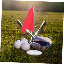 CORHAD 1 Set Golf Flagpole Training Flag for Golfing Small Golfing Flags Golfing Practice Flags Golfs Pin Flags Golf Putting Green Flagpoles Golf Hole Cup Tray Oxford Cloth Mini