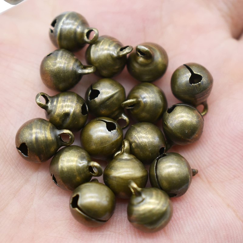 Maydahui 100 PCS Small Jingle Bell 1/2 inches Vintage Bronze