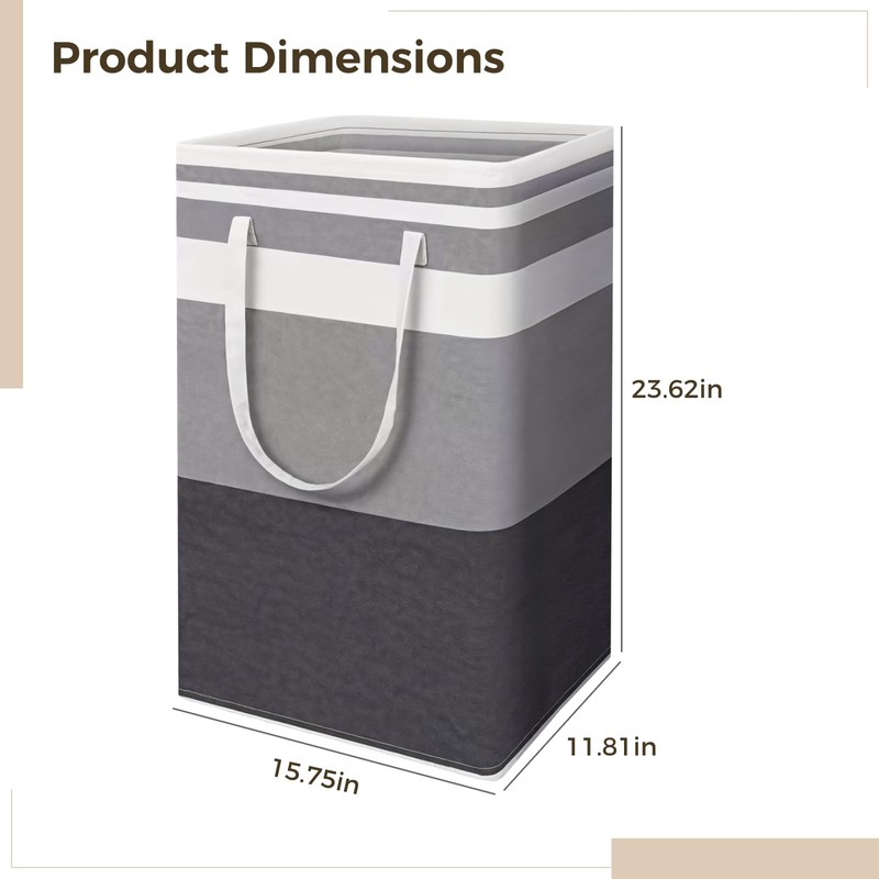 Laundry Basket Hamper, Large 75L Capacity with Extended Handles, Fabric