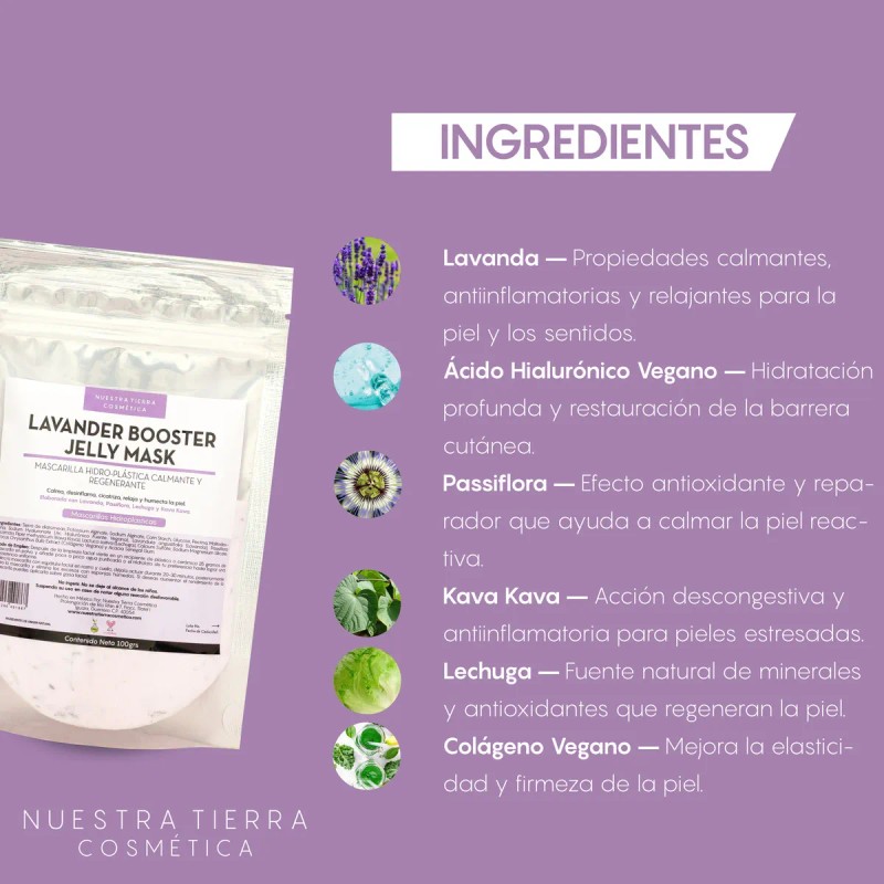 🔥 Mascarilla hidro plástica calmante con lavanda y kava kava