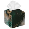 Gradient Green Marble Tissue Box Holder,Cube Tissue Box Cover Holder,Leather