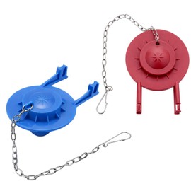 Toilet Flapper 2 Inch Replacement Kit, Universal Toilet Tank Flapper, Stop Ghost Flushing and Water Leaks, Durable Rubber Construction with Stainless Steel Chain, Available in Blue and Red Colors
