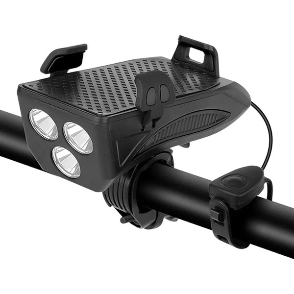 40000LM USB Rechargeable LED Cycle Bike Headlight Phone Holder with