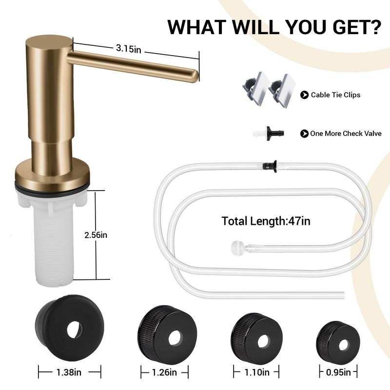 Kitchen Hack Under Sink Dish Soap Dispenser with 47" Tube