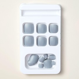 Press on Toenails for Women and Girls Short Solid Color Square Grey False Toes Nails Full Cover Acrylic Fake Toenails Art Tips Artificial Feet Toenails Kit Decoration 24Pcs Grey