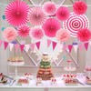 Cmaone Hotpink Party Decorations Pink Girls Paper Fan Birthday Baby