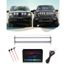 TBHOO Front Grille LED Lights for F150 2018-2025 Accessories Exterior Grill Trim Warning Lamp (White Lights, 4)