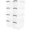 Citylife 44.4 QT Plastic Storage Bins with Latching Lids Stackable
