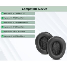 XRHTONG Prime Replacement Ear Pads Compatible with Beyerdynamic DT231 DT235 DT231PRO DT131 MMX2 MMX1 Headphones Ear Pads (Protein Leather/Memory Foam)