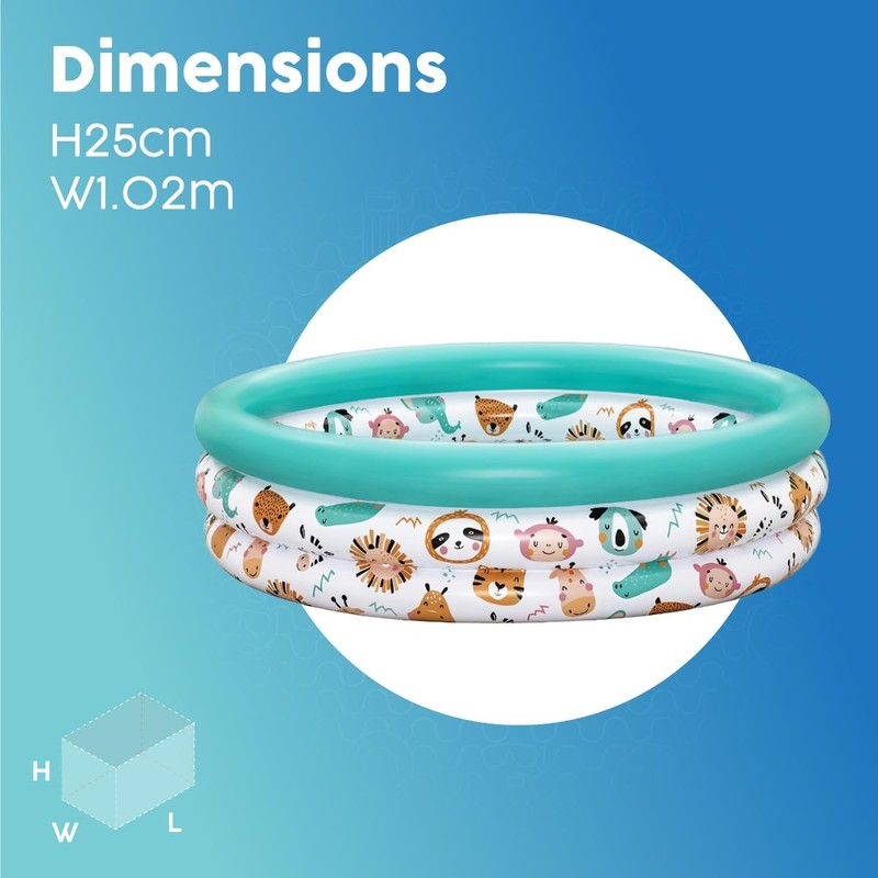 Bestway Safari Pals Kids Paddling Pool, Inflatable Paddling Pool, Kiddie