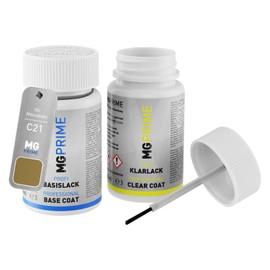 MG PRIME Autolack Lackstift Set für Mitsubishi C21 Bronze Metallic/Bronze Braun Metallic Basislack Klarlack je 50ml