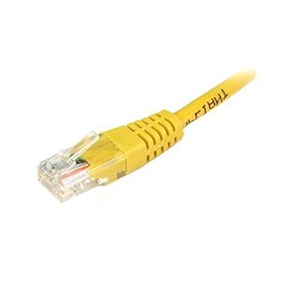 15' FT CAT5e Patch Cord Cable Yellow UL RJ45 24 AWG Copper TIA/EIA UTP Molded End Connector 350 MHz RJ45 Jumper Ethernet Data Phone Audio Signal Communication Network Distribution