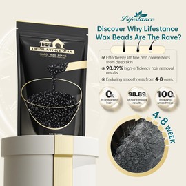 Lifestance Hard Waxing Beads for Large Areas - 1lb Blackberry Coarse Hair Removal for Underarm, Leg, Body, Brazilian Bikini at Home for Women and Men