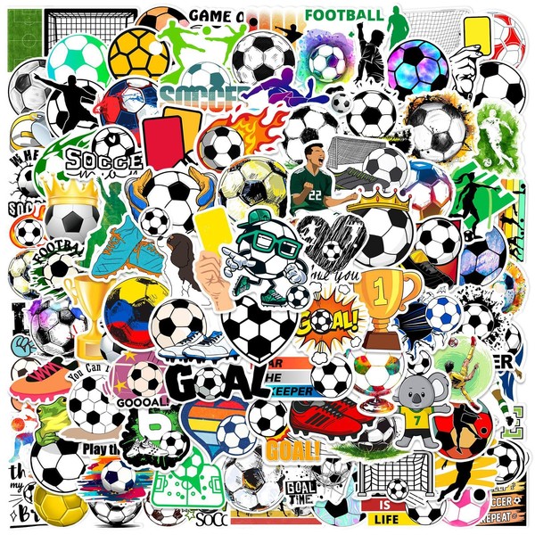 Tuyatezhi 100 Pcs Multicolor Cartoon Football Stickers, Football Modern Simplicity