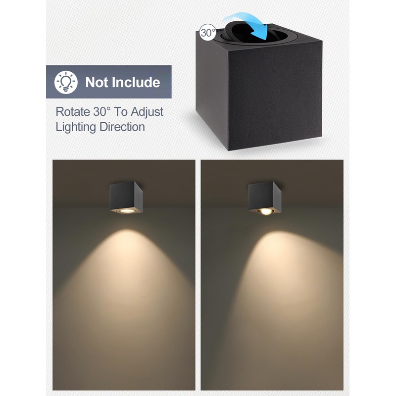 YindaLux Surface-Mounted Spotlight Black - Ceiling Spotlights LED 30° Swivelling