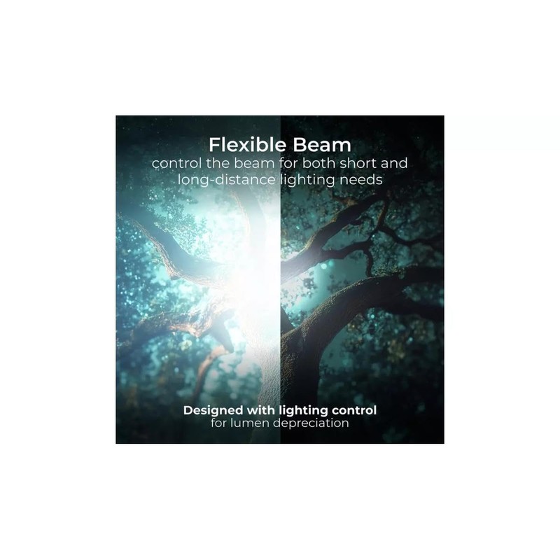 Handyfix Luceco LED Tactical Flashlight, Black with Green Trim, High-Power