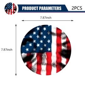 Diamall 2 PCS Beast Eyes Headlight Decals, 3D Stereo Beast Eyes Stickers, Cool Round Light Decals Decoration for J-eep, Car Body Window Bumper Decoration Stickers for Wrangler (American # Flag)