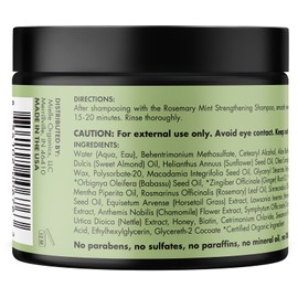 Mielle Organics Mielle Organics Rosemary Mint Strengthening Hair Masque, Essential Oil & Biotin Deep Treatment, Miracle Repair for Dry, Damaged, & Frizzy Hair, 12 Ounces