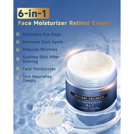 Felicemy 6-in-1 Face Cream for Men, Mens Face Moisturizer, Anti-Aging Face Cream for Men with Retinol Collagen & Hyaluronic Acid, Eye Bags & Dark Spot Remover, After Shave Lotion 2-Pack