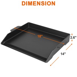 BBQ Future Universal Griddle for Gas Grill with spatula set, 18" x 14" Nonstick Cast Iron Outdoor Gas Grill Griddle Insert, Large BBQ Flat Top Plate fits Electric/Stove Accessories