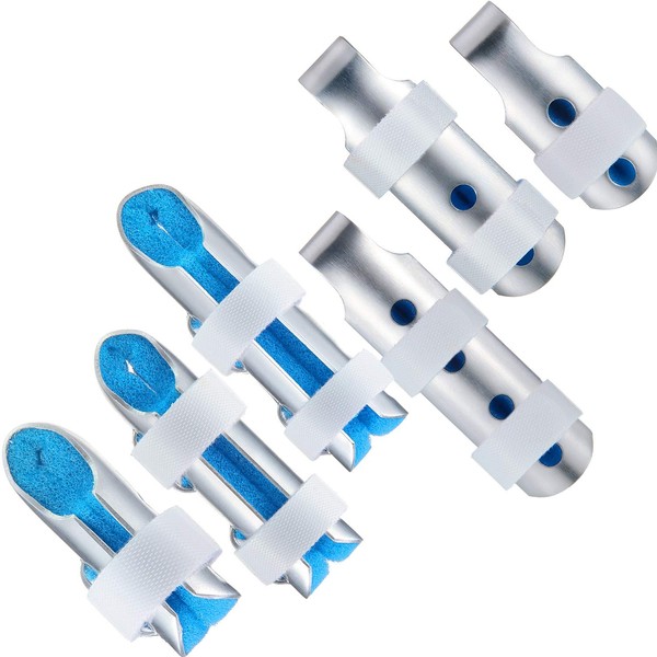 6 Pieces Finger Splints Metal Finger Support Finger Stabilizer for