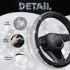 KAFEEK Diamond Leather Steering Wheel Cover with Bling Bling Crystal