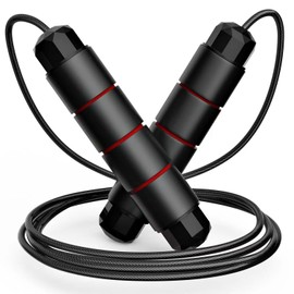 Jump Ropes for Adults and Fitness, High Intensity Interval Training, Black