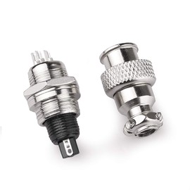 DIYhz GX12 6 Pins Panel Metal Mount Circular Metal Aviation Connector Adapter Male Female Plug Socket with Waterproof Cap (5 Pcs)