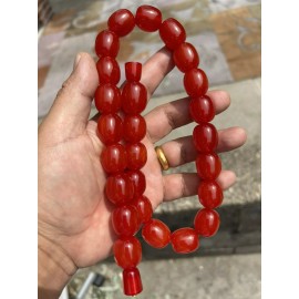 Nepal Vintage style  Red Amber resin  beads Necklace from Nepal.
