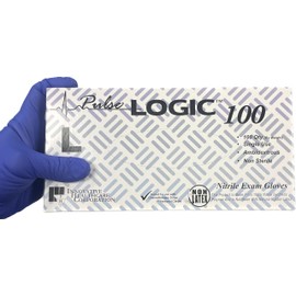 Blackwork Worldwide Pulse Logic 171 Blue Nitrile Medical Exam Grade Gloves by IHC Solutions - 100 Gloves Per Box - 5 Box - Medium