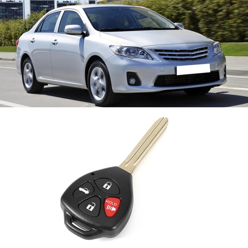 4 Buttons Car Remote Control Key Replacement Black Fits for