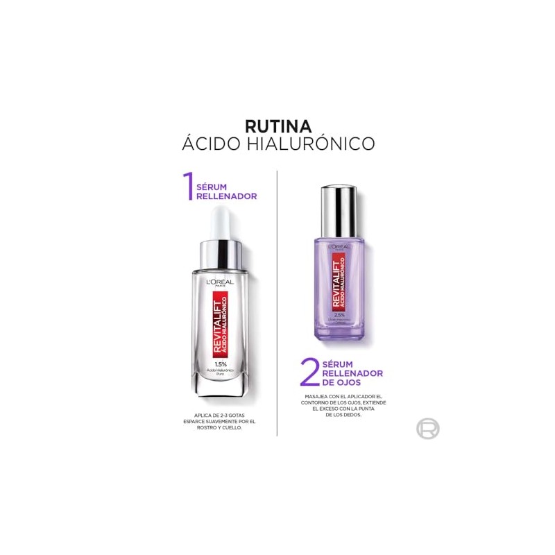 L'Oréal Paris Kit Ácido Hialurónico: Sérum Rostro + Sérum Ojos,