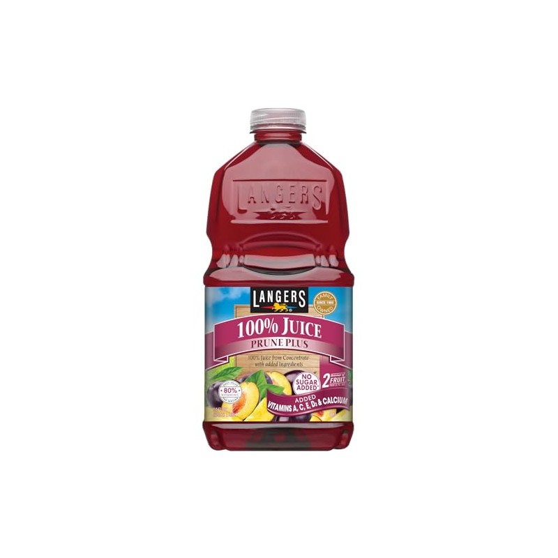 Langers Juice, Plus, Prune, 64 Fl Oz (Pack of 8)