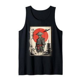 Retro Cyberpunk Samurai Japan Anime Alien Ukiyo-e Funny Art Tank Top
