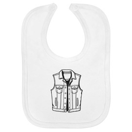 Azeeda 'Denim Jacket Vest' Soft Cotton Baby Bib (BI00056364)