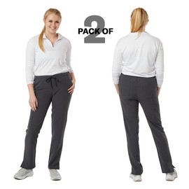 SPECTRUM UNIFORMS Wynd Women's Scrub Pant Cargo Pant Elastic Waist and Drawstring Pant Ideal for Men at Hospital Workspace, Medical Practice, and Professionals Pack of 2 Steel Grey