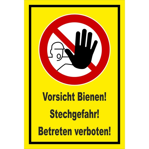 Melis-Folienwerkstatt Sign Bees Stinging Danger 30 x 20 cm -