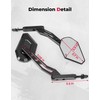 KEMIMOTO Aluminum 8mm Motorcycle Rear View Side Mirror Adjustable Height