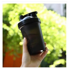 BKDRL Shaker Bottle for Protein Powder w. Classic Loop Top & BPA free,Secure Screw-On Lid, Stay Open Flip Cap,BPA Free-16oz (Whole Black-16Oz-400ML) (SKER-BTL)