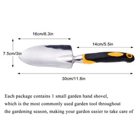Garden Trowel Hand Shovel with Soft Rubberized Non-Slip Ergonomic Handle for Planting Transplanting, Weeding, Moving and Smoothing Soil-Gardening Gift (Shovel)