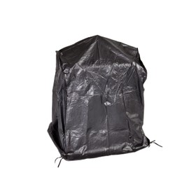 Fire Sense 60370 Patio Wood Burning Patio Fireplaces Vinyl Cover Outdoor Protective Felt Lined Interior 10 Gauge Vinyl Waterproof Weather Resistant Cover with Zipper & Fabric Ties - Black