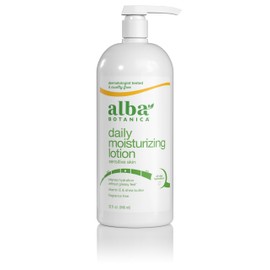 Alba Botanica Daily Moisturizing Lotion, Sensitive Skin, Fragrance Free, 32 Oz (Packaging May Vary)