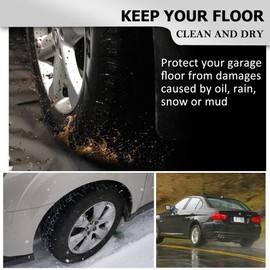 Hanjet Garage Floor Mat for Under Car Oil Containment Mat for Snow, Mud, Rain - 7' 9" x 18', Black