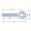 X2 16MM x 150MM Zinc Plated Swing Gate Eye Bolts