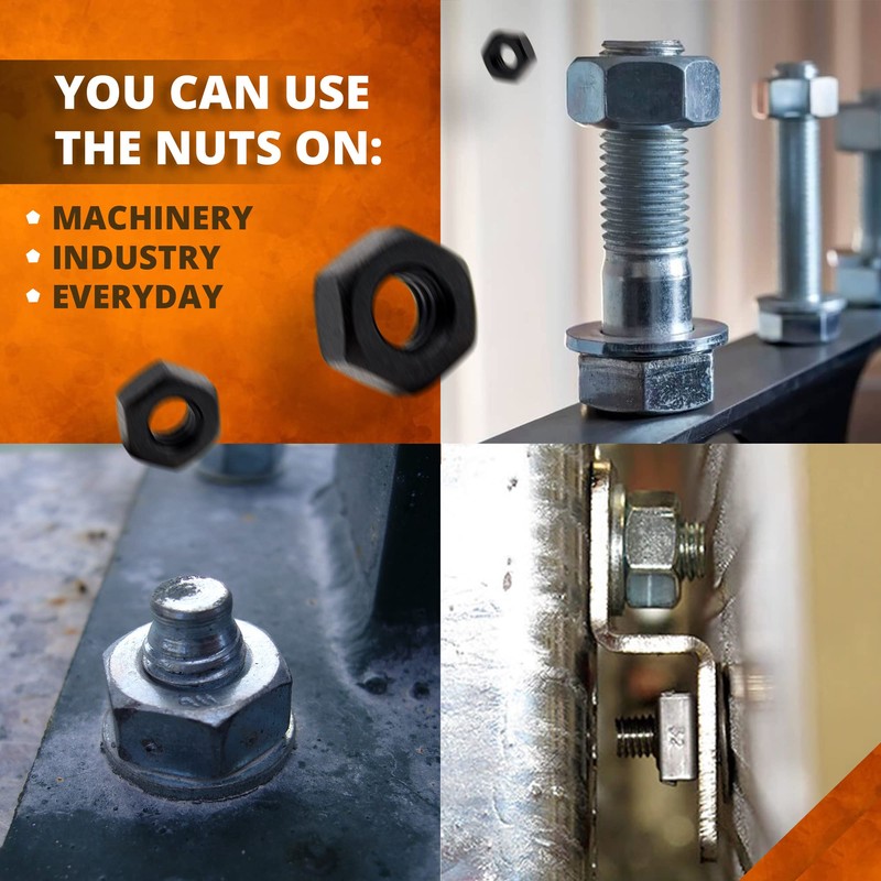 DOJA Industrial Hex Nuts Screws 1/4 Inch Pack 20 Self-Locking