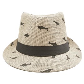 FakeFace Kids Fedora Bucket Hat Short Brim Trilby Cap Summer Beach Jazz Cap for Boys Girls 4-6 Years Beige Yellow