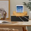 RANJIMA Cable management box, cable organiser box with bamboo lid