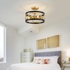 XINGQI 13" Modern Semi Flush Mount Ceiling Light Fixture, Black