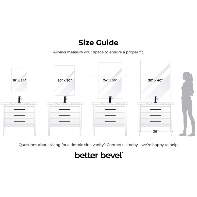 Better Bevel 16" x 24" Frameless Rectangle Bathroom Wall Mirror